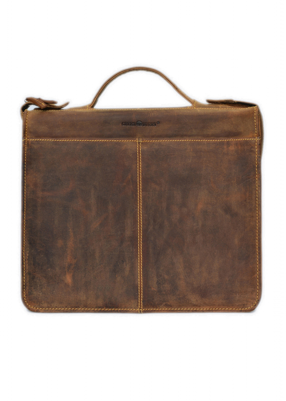 Vintage-Leder A4-Schreibmappe mit Ringmechanik 35mm, braun